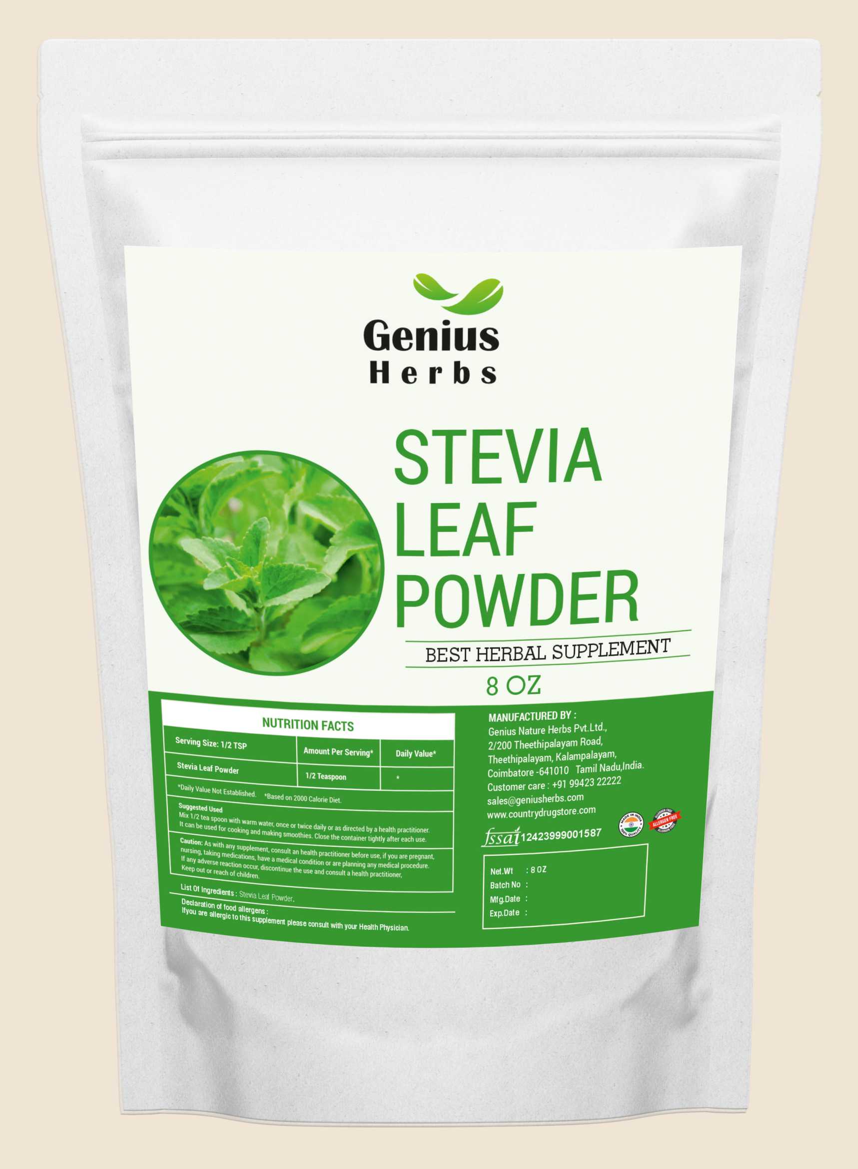 Stevia leaf powder Wholesale Manufacturer & Supplier in India